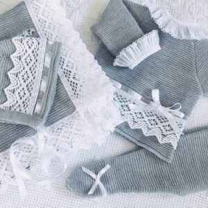 conjunto 3 piezas gris toca y saco a juego 0 m