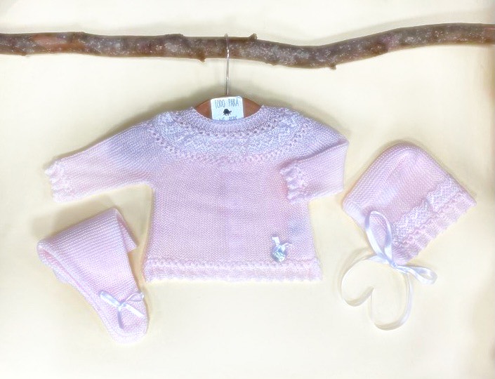 Conjunto de punto Rosa Hilo