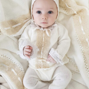 conjunto de punto con Encaje Beig