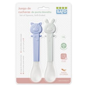 juego de dos cucharas con punta blandita silicona BPA FREE
