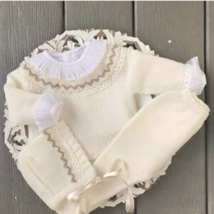 3 piezas conjunto Beig de punto 0 a 3 mes