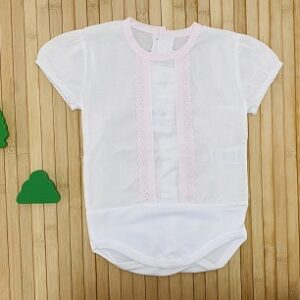 Body camisa puntilla rosa m corta
