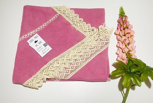 Conjunto de Hilo manga corta rosa palo crudo - Imagen 3