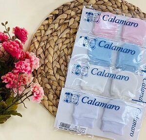 manoplas recien nacido rosa beige blanco