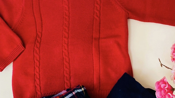 Conjunto pantalon jersey punto y leotardos rojo mayoral - Imagen 3