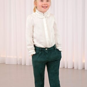 Pantalon Antelina Elastano Verde Botella