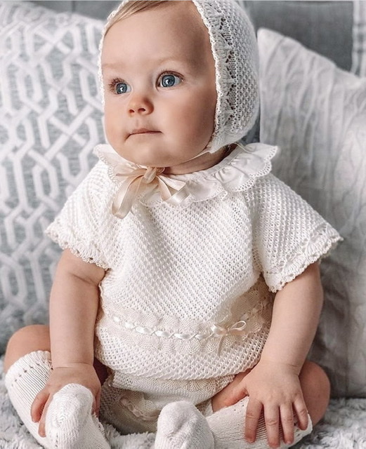 Conjunto de Hilo manga corta Beige Crudo - Imagen 2