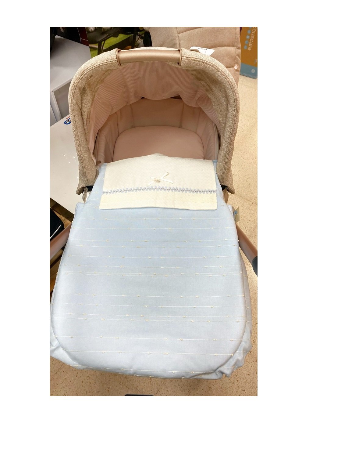 Colcha Artesania Chari Pique Celeste