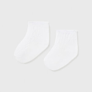 Set 2 calcetines calados recien nacido Blanco Mayoral NB