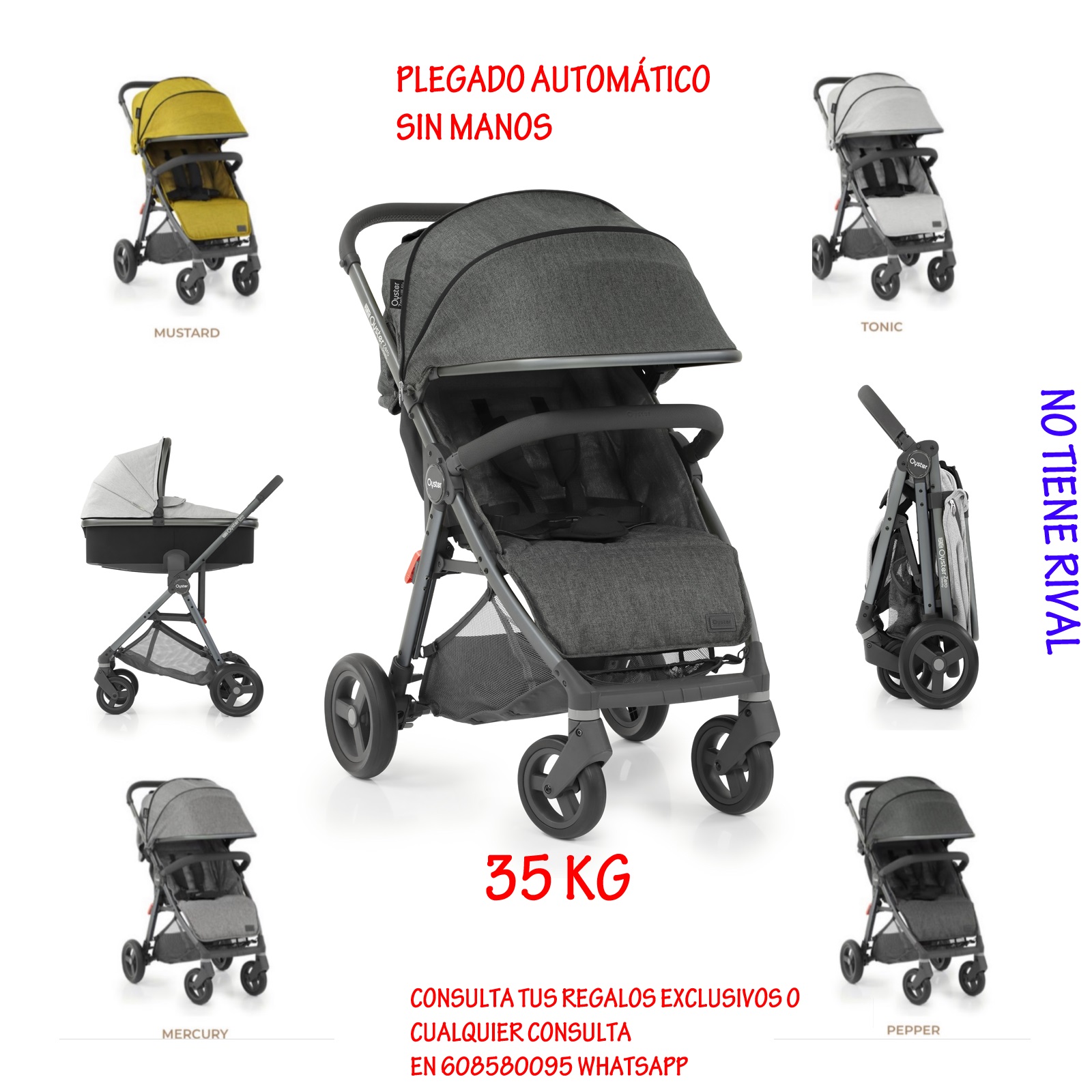 Oyster Zero Gravity Silla 35 KG plegado automático sin manos