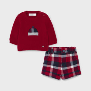 Conjunto 3 piezas rojo ecofriends pantalon corto y leotardo