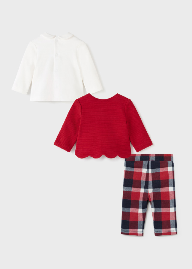 Conjunto Ecofriends 3 piezas recien nacido niña rojo - Imagen 4