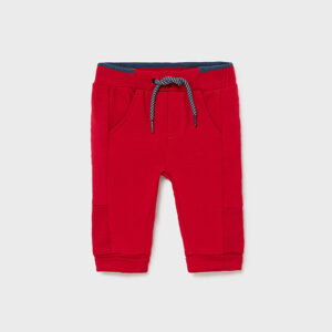 Pantalon largo felpa basico recien nacido Rojo