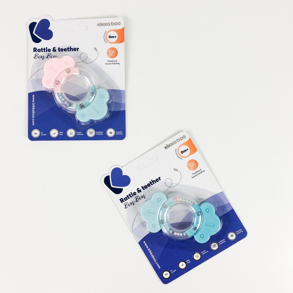 Sonajero y mordedor bonbon azúl kikkaboo - Imagen 2