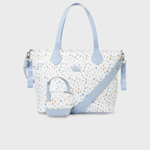 Bolso Panera Estampado Celeste con portachupete