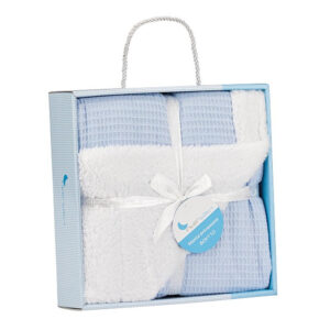 manta nido de abeja borreguillo extrasuave 80x110 celeste