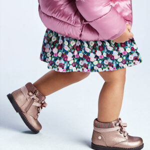 Bota montaña metalizado bebé niña