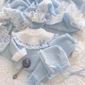 Conjunto Celeste Blanco 3 piezas