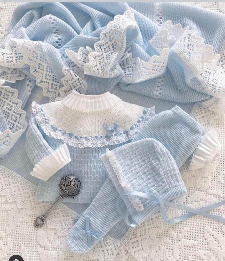 Conjunto Celeste Blanco 3 piezas