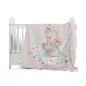 Manta cuna rachel terciopelo elefante