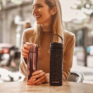 termo deluxe con funda rosa oro