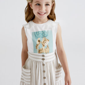 Camiseta grafica ECOFRIENDS niña Crudo