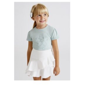 Camiseta manga corta bordada niña