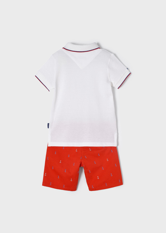 Conjunto Polo bermuda rojo niño - Imagen 4
