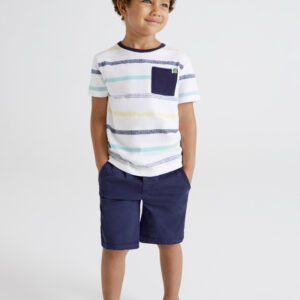 Conjunto bermuda camiseta Rayas Trebol Niño
