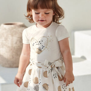 Conjunto falda estampada bebé niña Almendra