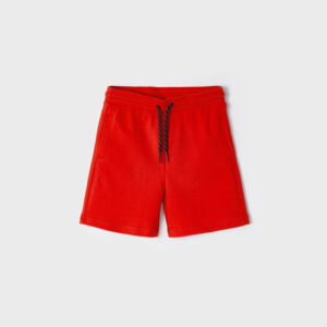 Pantalón corto felpa básico niño Rojo