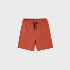 Pantalón corto felpa básico niño Terracota