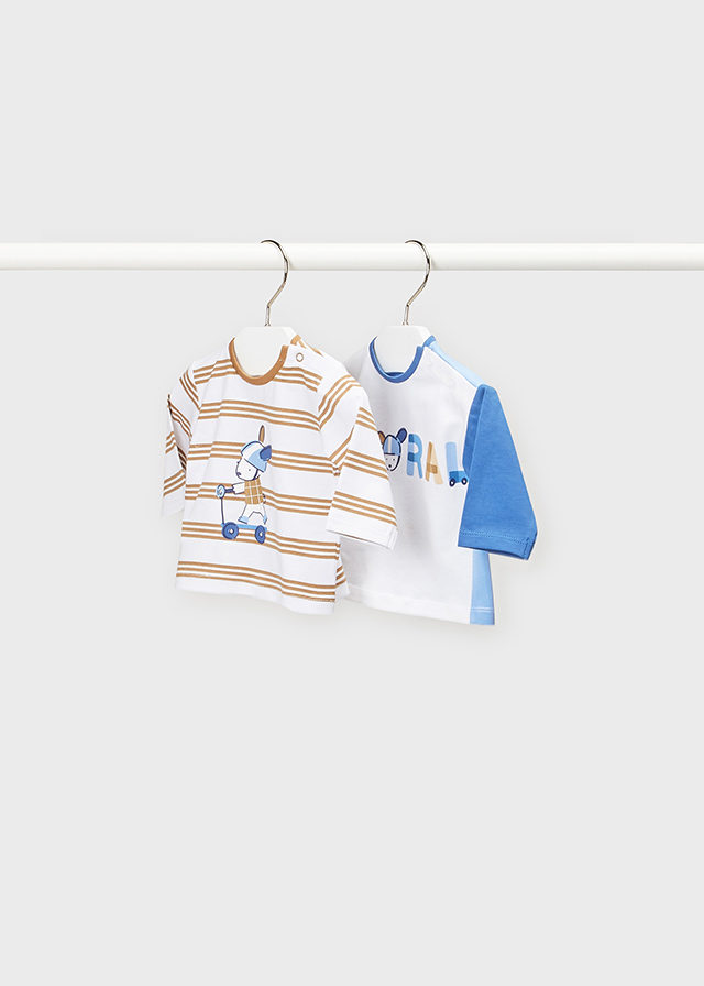 Más lejano Insignia Decaer 2 camisetas a elegir ECOFRIENDS manga larga recién nacido niño NB