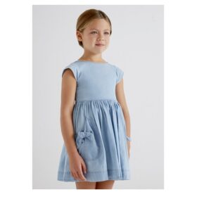 Vestido Bolsillo lazo claro Niña