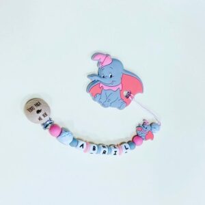 Chupetero Mordedor Dumbo Rosa