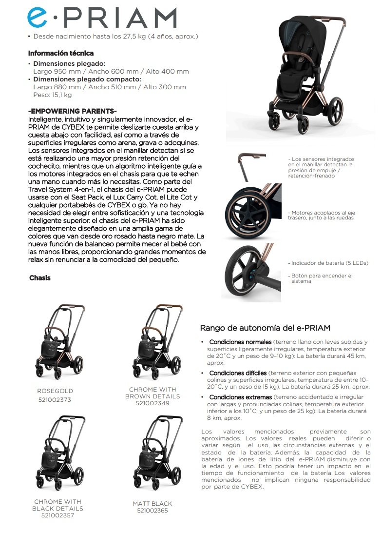 E-Priam Cybex 4 eléctrico inteligente