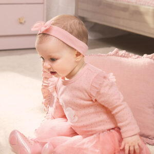 Conjunto falda tutu 3 piezas para recién nacido Rosa