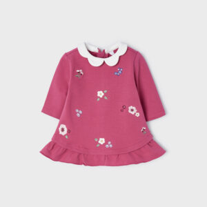 Vestido de felpa bordado NB Grosella ECOFRIENDS