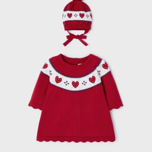 Vestido tricot con gorro NB
