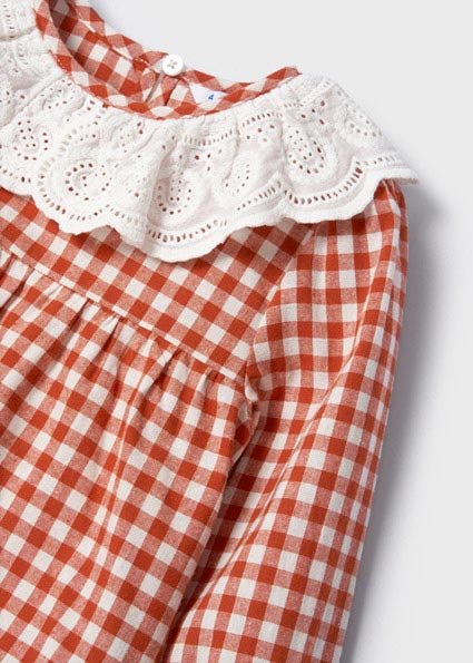 Blusa manga larga con cuello bordado 2-9A - Imagen 2