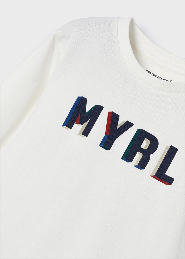 Camiseta manga larga para niño ECOFRIENDS Nata 2-9A - Imagen 2