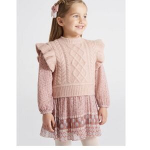 Chaleco de tricotosa para niña 2-9A