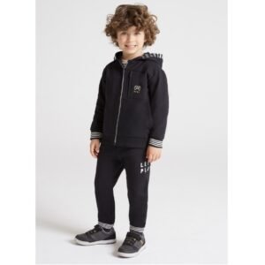 Chándal con patentes a contraste Negro 2-9A