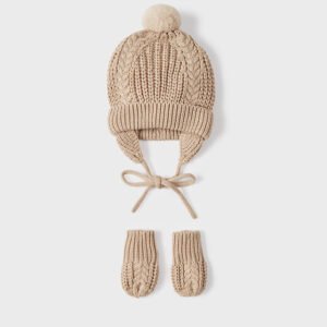 Conjunto gorro y manoplas Nougatr punto Ecofriends