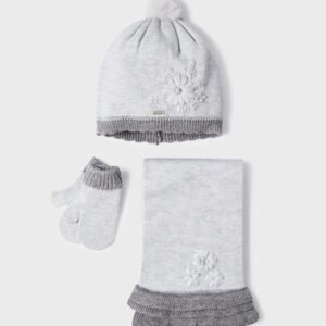 Gorro bufanda y guantes flor Vig 24-36m