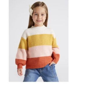 Jersey con rayas bloque Naranja 2-9A