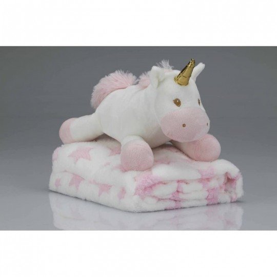 Manta peluche con casita unicornio - Imagen 2
