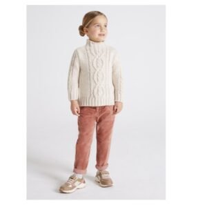 Pantalón aterciopelado slouchy fit para niña 2-9A