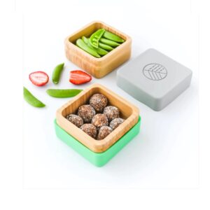 Snack bambú 2 unid verde & gris