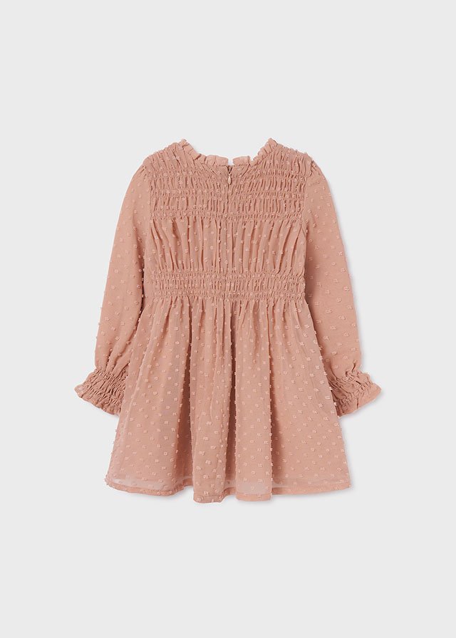 Vestido de plumeti para niña Rosado 2-9A - Imagen 3